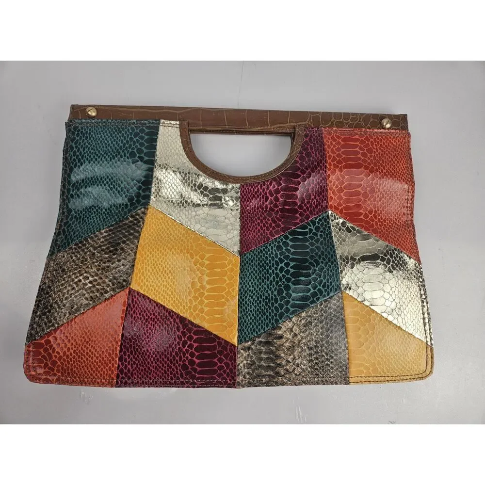 Vintage Maximalist Nine West PU Leather Patchwork Bag - Picture 5 of 10